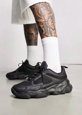 Черные сетчатые кроссовки на массивной подошве ASOS DESIGN-Черный цвет