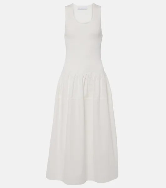 Платье миди из хлопкового поплина White Label Malia Proenza Schouler, белый