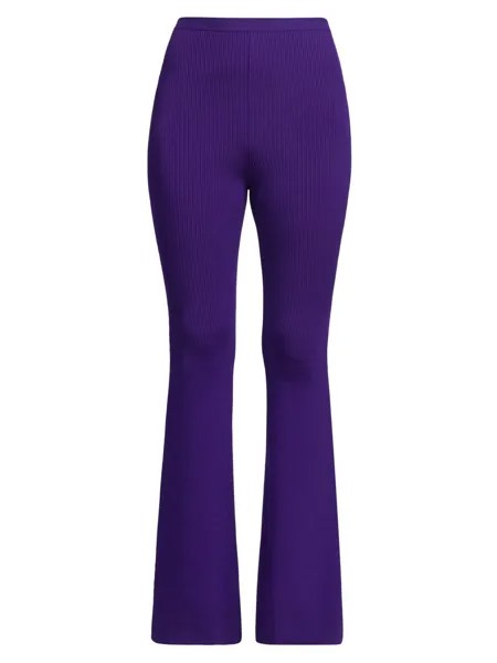 Трикотажные расклешенные брюки в рубчик Stella McCartney, фиолетовый