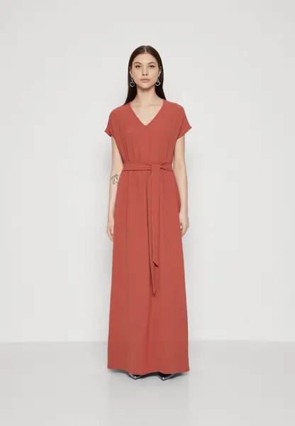 Платье макси VMALVA V NECK DRESS Vero Moda, цвет marsala