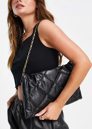 Черная стеганая сумка на плечо из искусственной кожи Miss Selfridge-Черный цвет