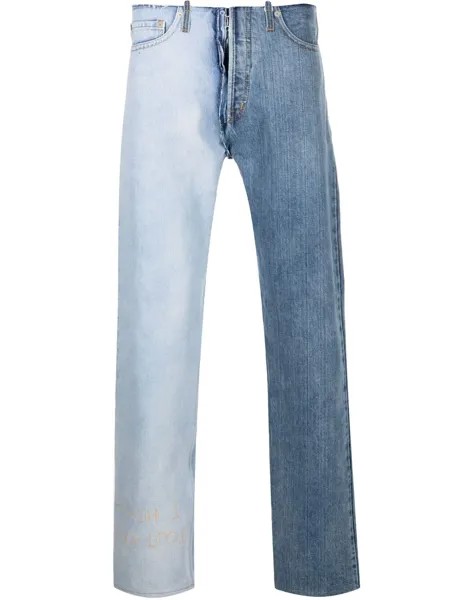 Maison Margiela двухцветные джинсы с эффектом потертости