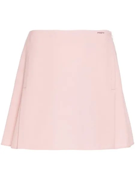 Marni мини-юбка с вышитым логотипом, розовый