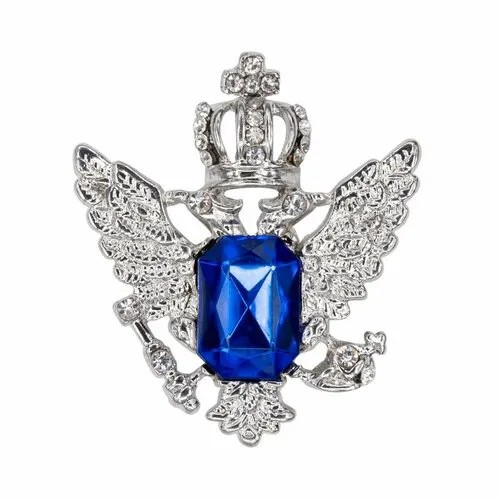 Брошь OTOKODESIGN, стразы, серебристый