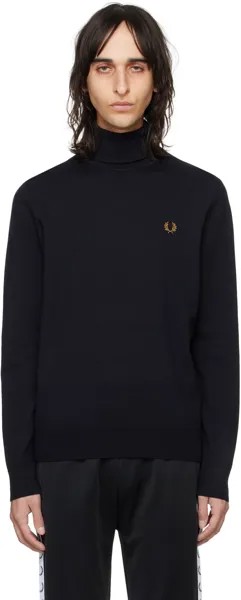 Темно-синяя водолазка с высоким воротником Fred Perry