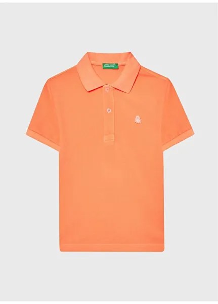Оранжевая футболка-поло для мальчика 3089C300R Benetton, оранжевый