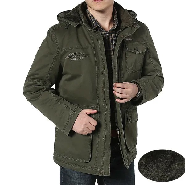 Зимняя мужская куртка размера плюс 7XL 8XL, хлопковые кашемировые парки, Мужская Повседневная ветровка с капюшоном и несколькими карманами