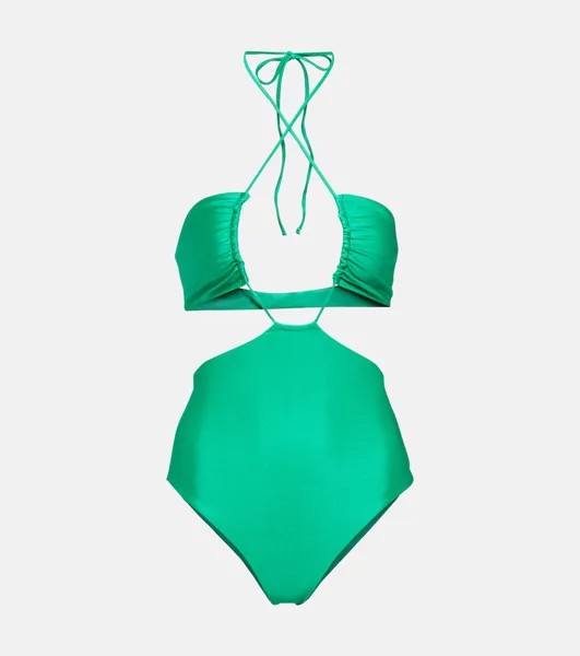 Купальник с вырезами JADE SWIM, зеленый