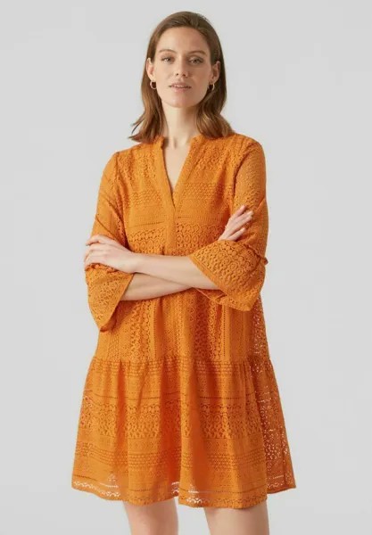 Летнее платье Vero Moda, коричневый