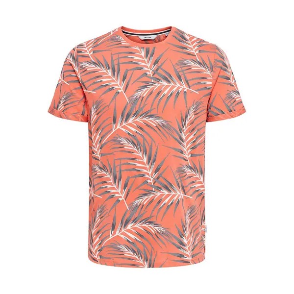Футболка Only & Sons Iason Slim Aop, оранжевый