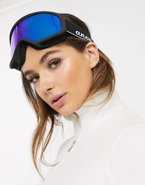 Белые защитные очки горнолыжника со сменными стеклами Anon-Черный