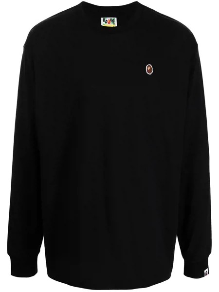 A BATHING APE® топ с длинными рукавами и вышитым логотипом