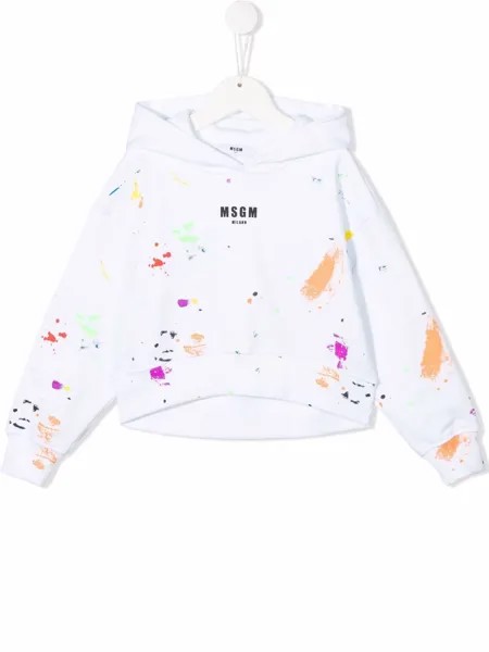 MSGM Kids худи с эффектом разбрызганной краски