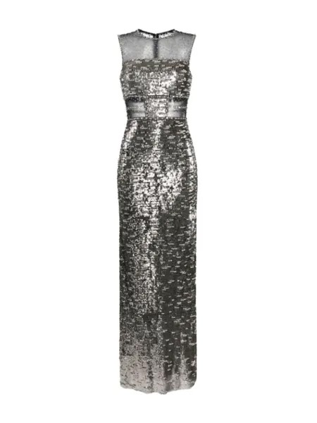 Вечернее платье Nixie из тюля с пайетками Jenny Packham, серебристый