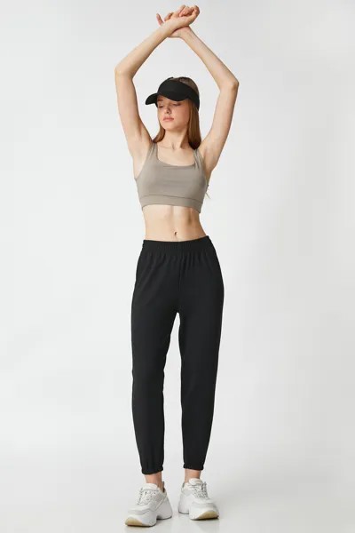 Спортивные штаны Jogger с карманами на эластичной талии Koton, черный