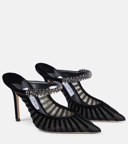 Туфли bing 100 с декорированной сеткой Jimmy Choo, черный