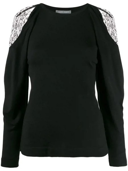 Alberta Ferretti свитер с кружевными вставками