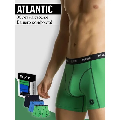 Трусы Atlantic, 3 шт., размер XL, голубой, зеленый, синий