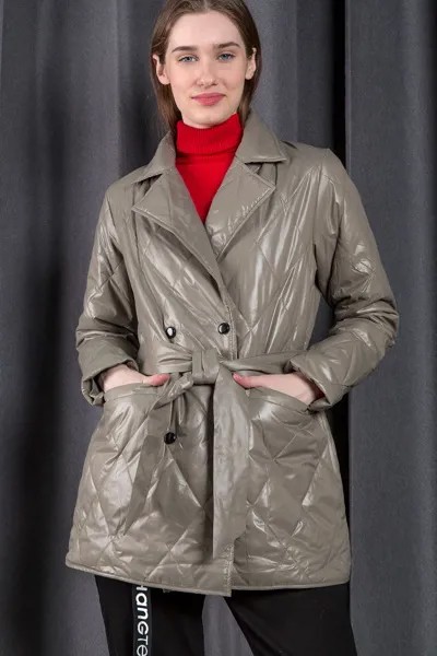 Пальто женское STOLNIK B317D + пояс (50, Темно-Серый)