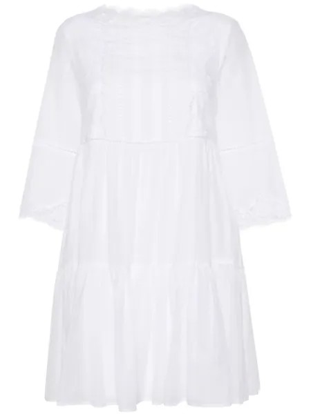 ERMANNO FIRENZE платье мини с цветочным кружевом, белый