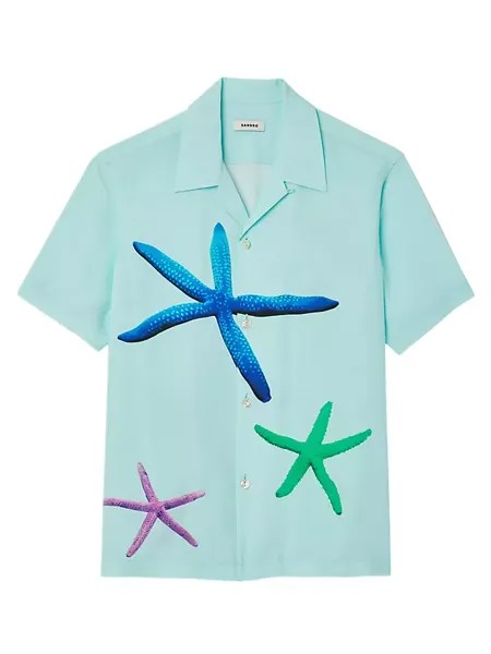Рубашка с принтом морской звезды Sandro, синий