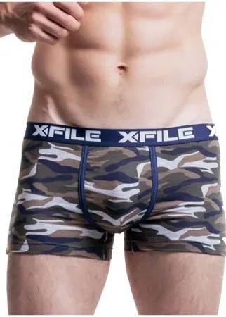 X-File Трусы боксеры LORENZO с профилированным гульфиком, размер 6-XXL, зеленый/синий