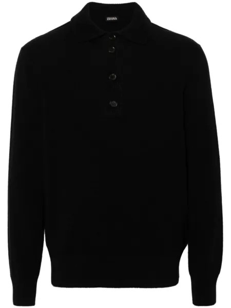 Zegna трикотажная рубашка поло, черный