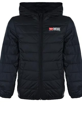 Черная стеганая куртка Diesel детская