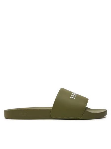 Шлепки Tommy Hilfiger Hilfiger Raised Pool Slide, зеленый