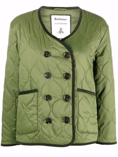Barbour двубортная стеганая куртка