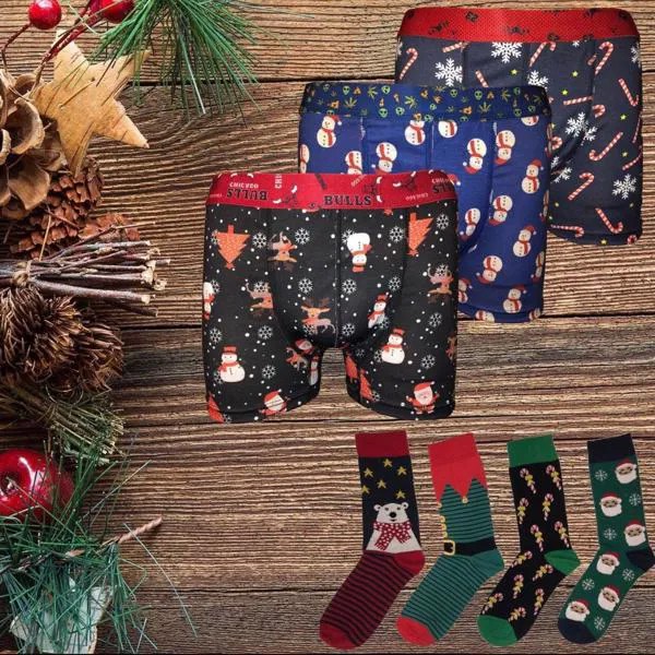 Боксерские носки, рождепосылка, подарок, 3 шт., боксеры, 4 шт., носки, Рождество, Рождество, Новый год 2021, лучший подарок для мальчиков, быстрая д...