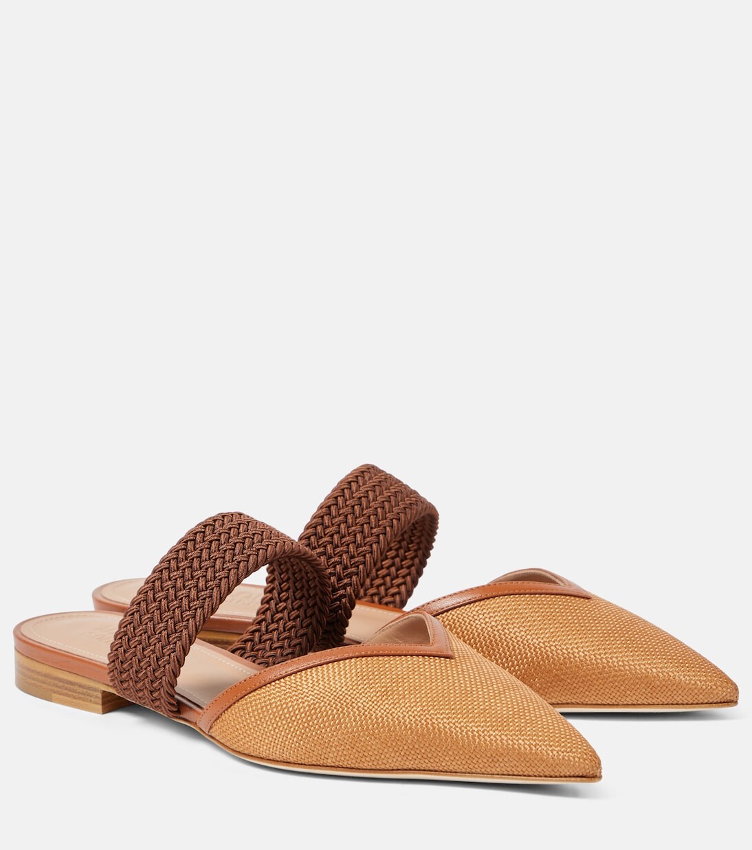 Мюли Manu из плетеной рафии Malone Souliers, бежевый