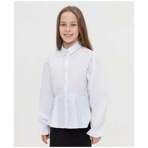Школьная блуза Button Blue, размер 140, белый
