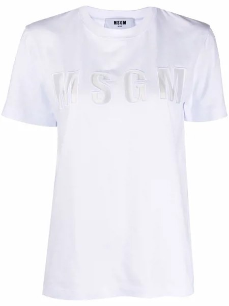 MSGM футболка с нашивкой-логотипом