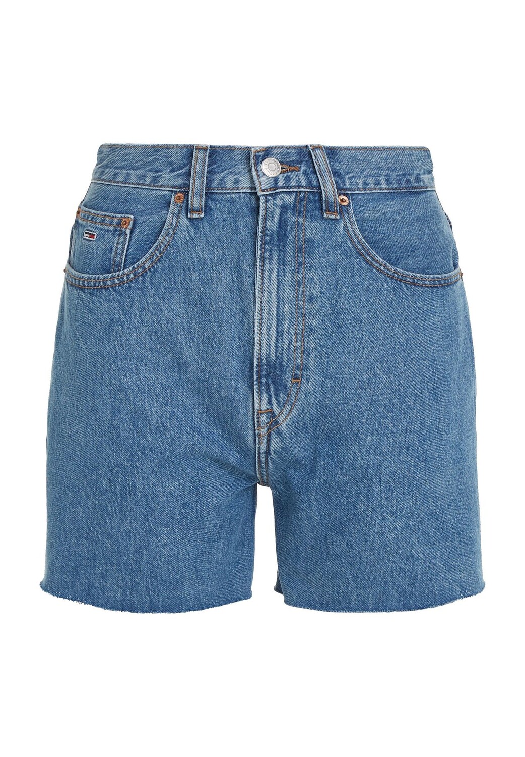 Джинсовые шорты, этикетка, шлевки для ремня, женские TOMMY Jeans, цвет Denim Medium