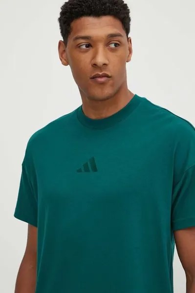 Хлопковая футболка All SZN adidas, зеленый