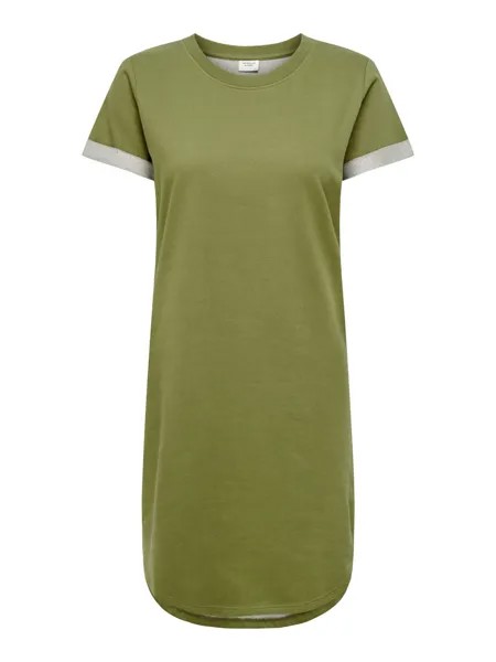 Платье JACQUELINE de YONG Lockeres Shirt JDYIVY Rundhals Midi Dress Tunika, оливковый