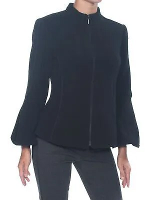 NANETTE LEPORE Женская черная официальная куртка на молнии с рукавами-колокольчиками 2