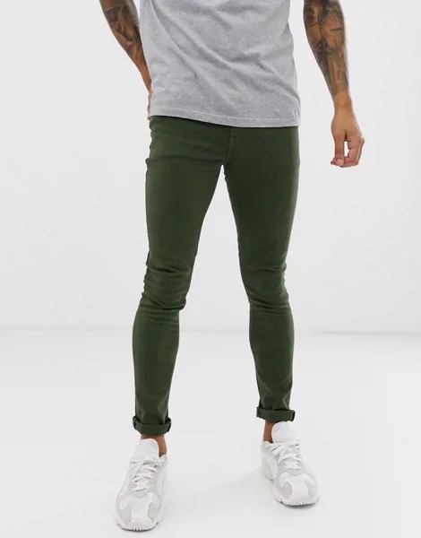 Зеленые супероблегающие джинсы ASOS DESIGN-Зеленый цвет