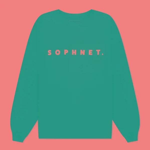 Мужской лонгслив SOPHNET. Classic Logo Baggy фиолетовый, Размер XL