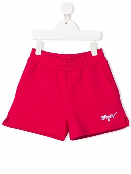 MSGM Kids спортивные шорты с вышитым логотипом
