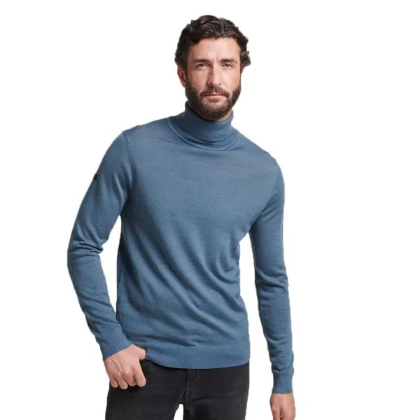 Свитер Superdry Studios Merino Roll Neck, синий