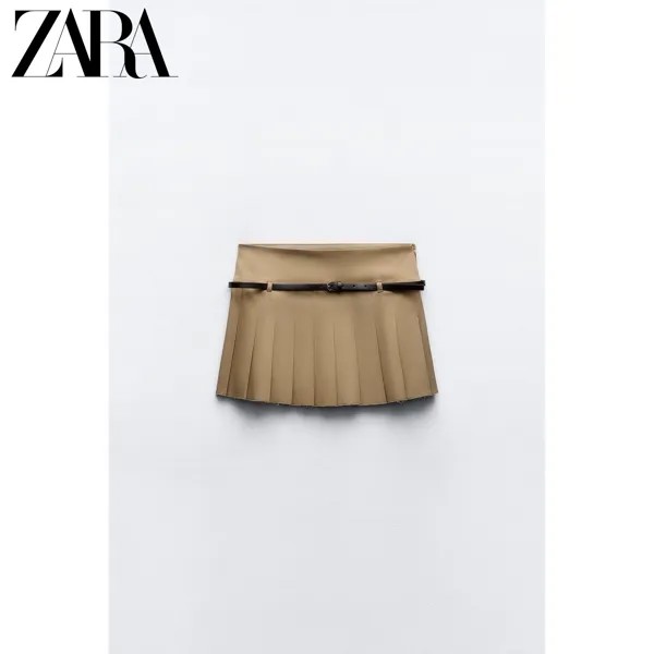 Специальное предложение ZARA Женская мини-юбка со средней талией TRF 3067404 505, цвет Хаки