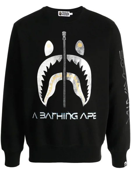 A BATHING APE® толстовка Shark с круглым вырезом из коллаборации с Hajime Sorayama