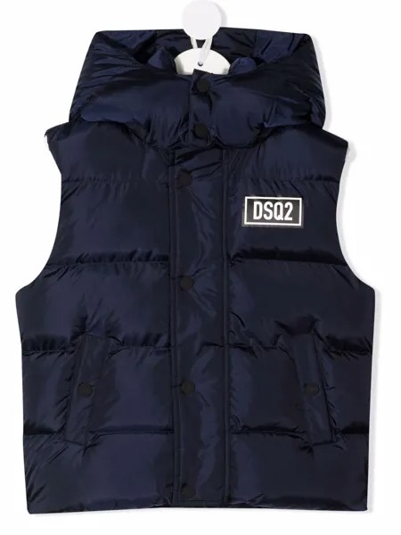 Dsquared2 Kids дутый жилет с нашивкой-логотипом