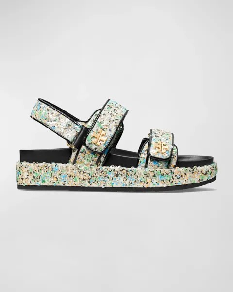 Спортивные сандалии Kira с двумя ремешками и пайетками Tory Burch, цвет Multi Sequins