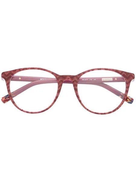 MISSONI EYEWEAR очки в круглой оправе с узором зигзаг