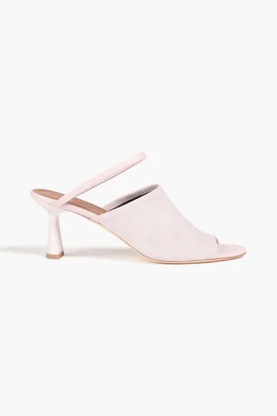 Nina мюли из замши и кожи Malone Souliers, пастельно-розовый