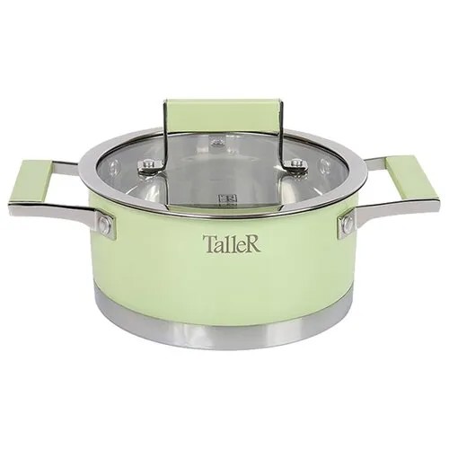 Кастрюля Taller Минт 2,1 л, серебристый/зеленый