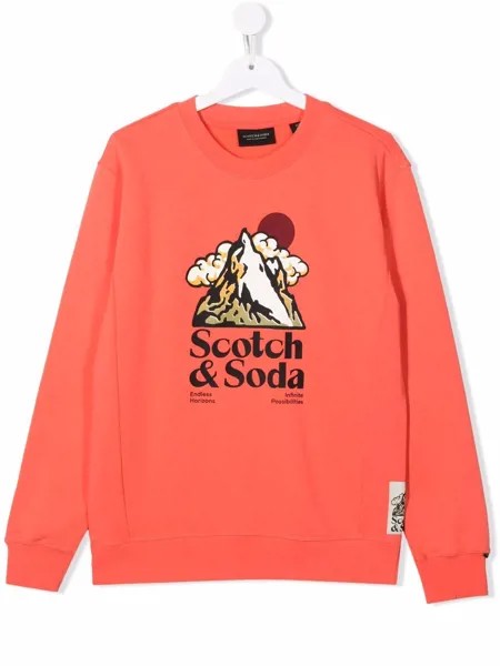 Scotch & Soda толстовка с круглым вырезом и логотипом